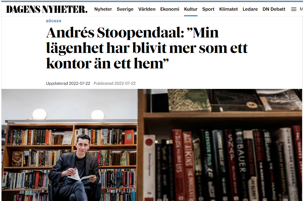 LÄSTIPS: Intervju med Andrés Stoopendaal i DN