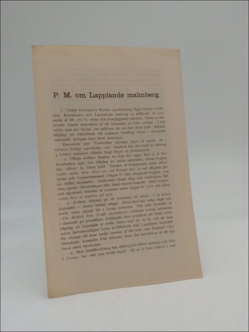 Sandeberg, Herman | P. M. om Lapplands malmberg.