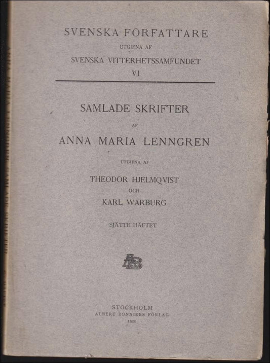 Lenngren, Anna Maria | Samlade skrifter : Sjätte häftet