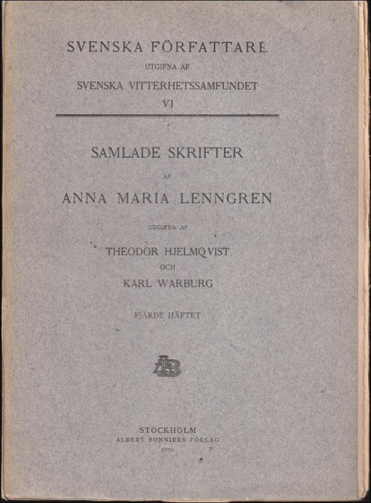 Lenngren, Anna Maria | Samlade skrifter : Fjärde häftet