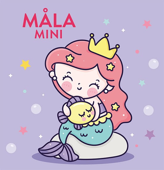 Måla mini : Sjöjungfrur kawaii