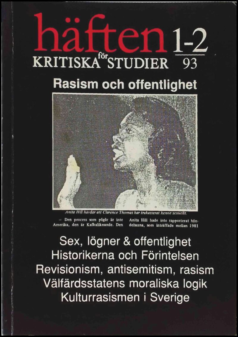 Häften för kritiska studier | 1993 / 1-2 : Rasism och offentlighet