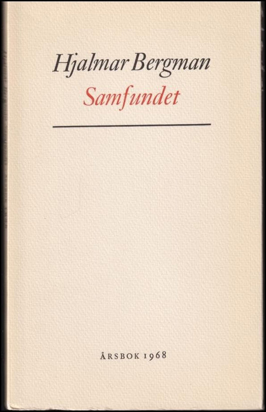 Bergman, Hjalmar | Hjalmar Bergman Samfundet : Årsbok 1968