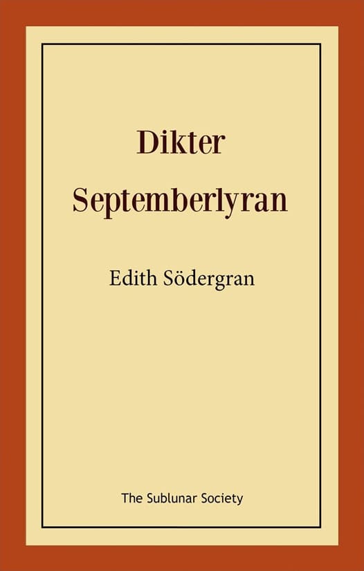 Södergran, Edith | Dikter : Septemberlyran