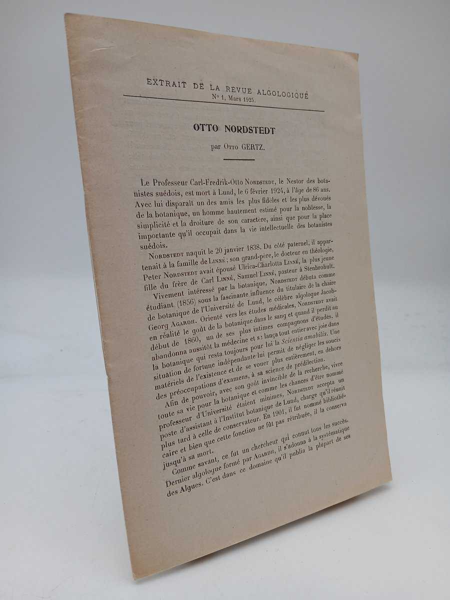 Gertz, Otto | Extrait De La Revue Algologique : Otto Nordstedt