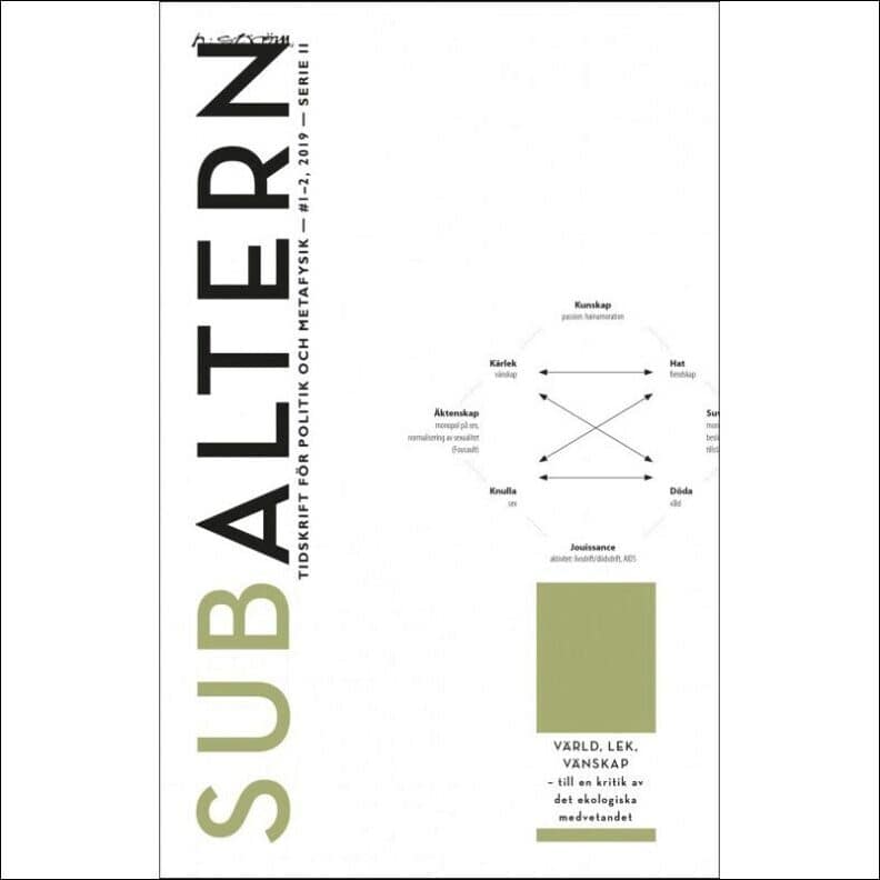 Subaltern : Värld, lek, vänskap - till en kritik av det ekologiska medvetandet