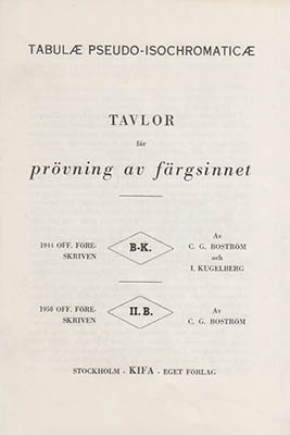 Boström, C. G. (Carl Gustaf) | Tabulæ pseudo-isochromaticæ : Tavlor för färgsinnesprövning. II.B. [Färgsinnet]