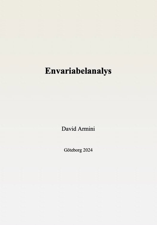 Armini, David | Envariabelanalys