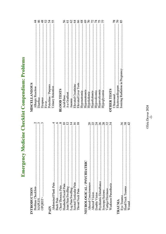 Dryver, Eric | Emergency Medicine Checklist Compendium