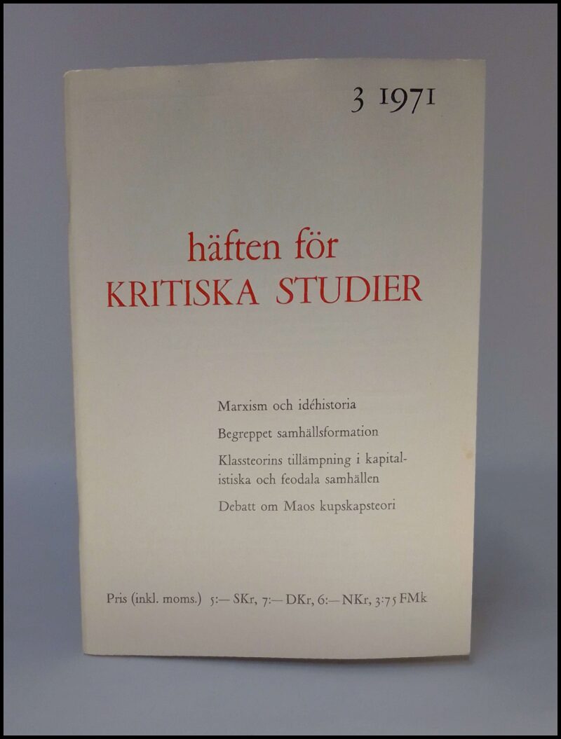 Häften för kritiska studier | 1971 / 3