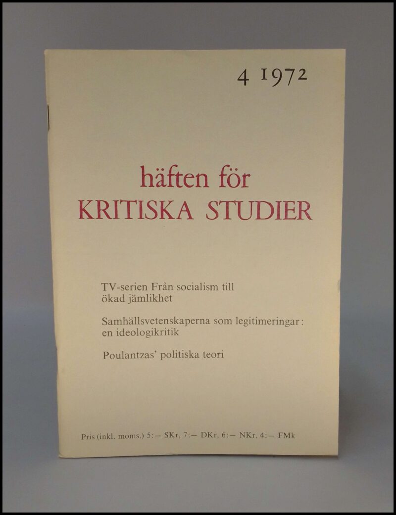 Häften för kritiska studier | 1972 / 4