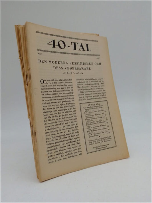 Aspenström, Werner, Edlund, Mårten et al (red) | 40-tal : Den moderna pessimismen och dess vedersakare, Zebran och den a...